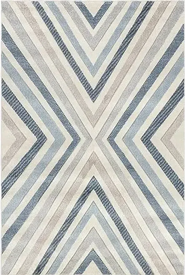 nuLOOM Neveah Chevron 8'10" x 12' Area Rug for Living Room Bedroom Dining Room Kitchen, Blue
