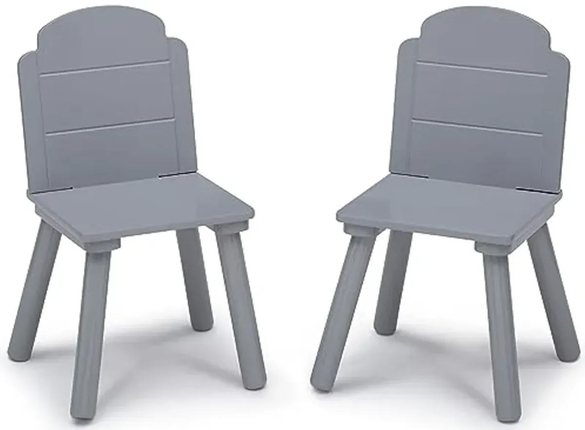 Delta Children Finn Table and Chair Set with Storage, White/Grey