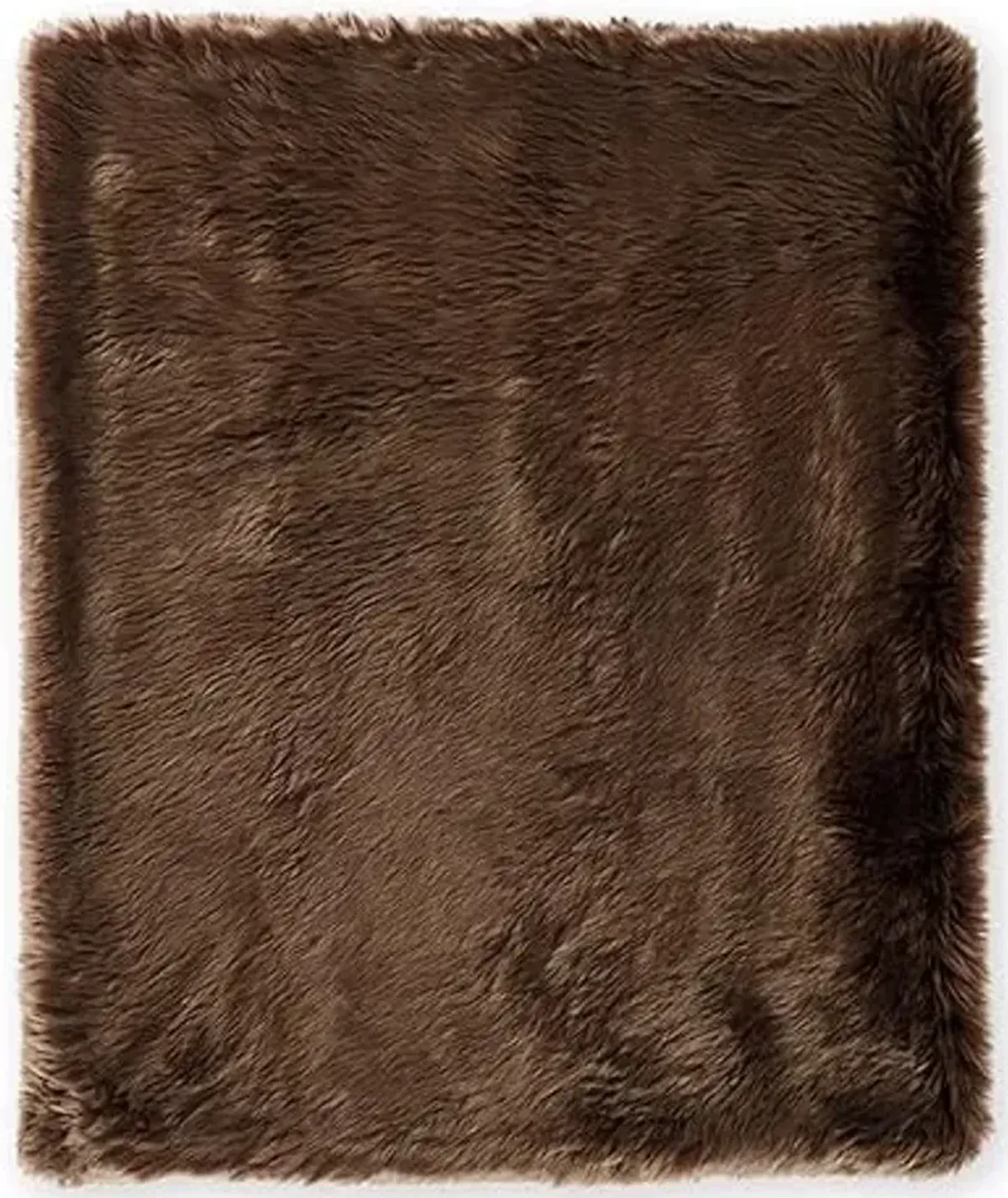 Signature Design by Ashley Bellethrone Modern Lightweight Reversible Faux Fur Throw, 50x60, Dark Brown