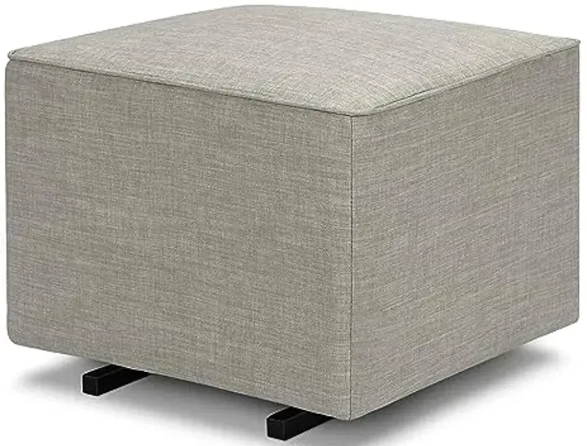 DaVinci Universal Gliding Ottoman in Performance Grey Linen, GREENGUARD Gold & CertiPUR-US Certified