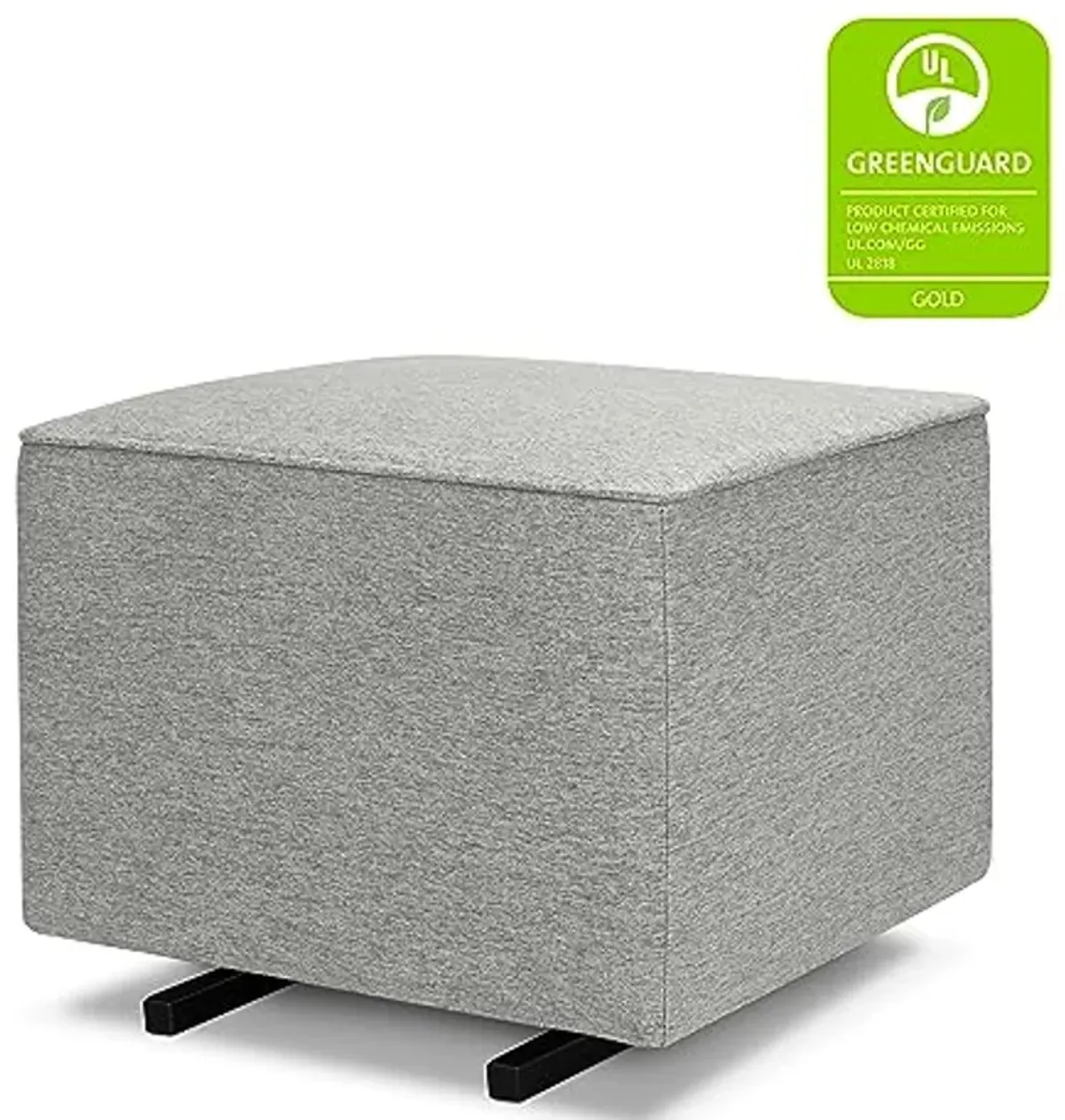 DaVinci Universal Gliding Ottoman in Frost Grey, GREENGUARD Gold & CertiPUR-US Certified