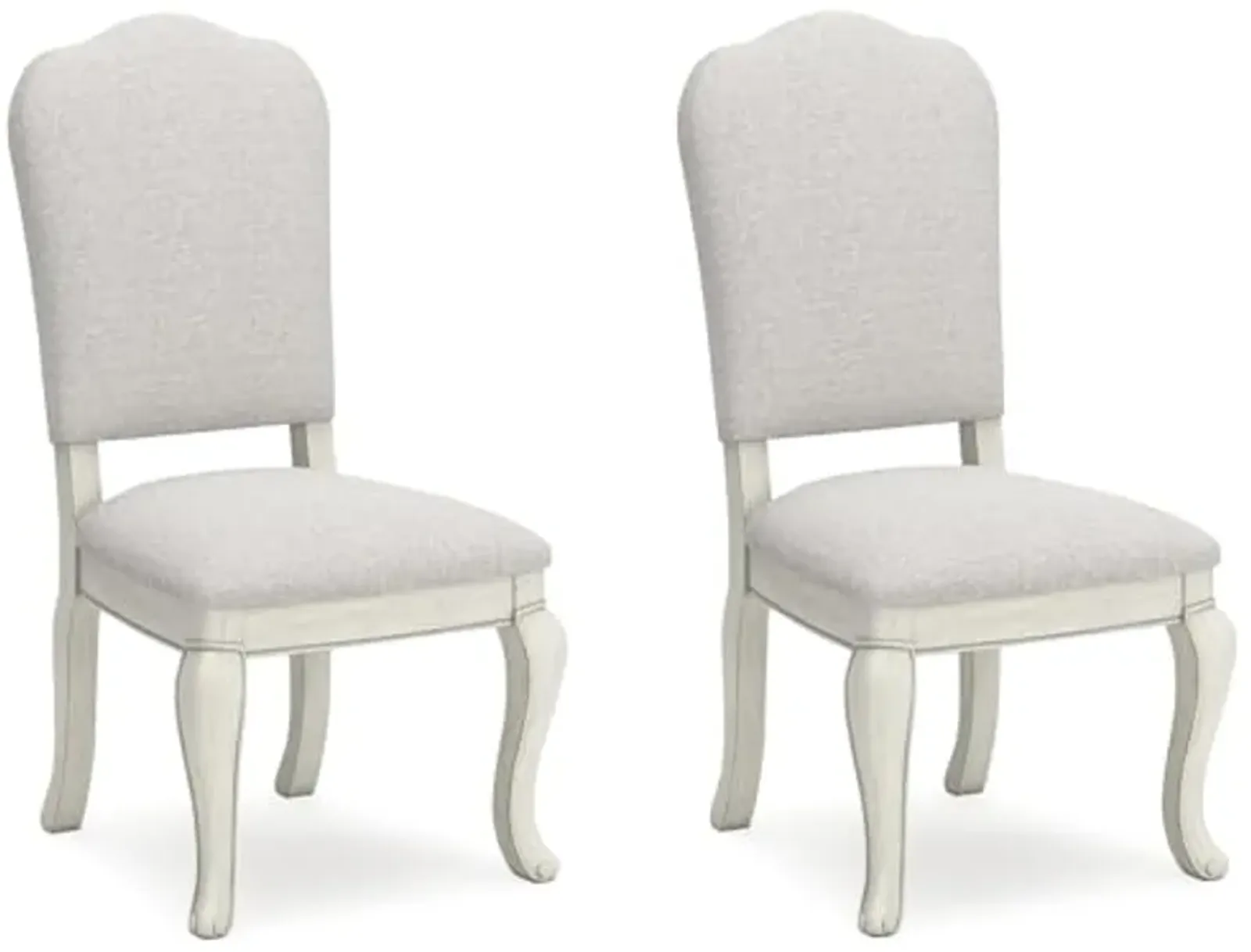 Signature Design by Ashley Arlendyne Classic Linen Upholstered Dining Side Chair, Set of 2, White