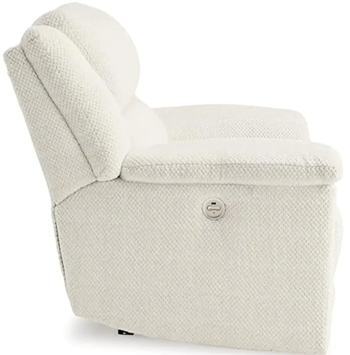 Signature Design by Ashley Keensburg Coastal Oversized Power Recliner with USB Ports, White