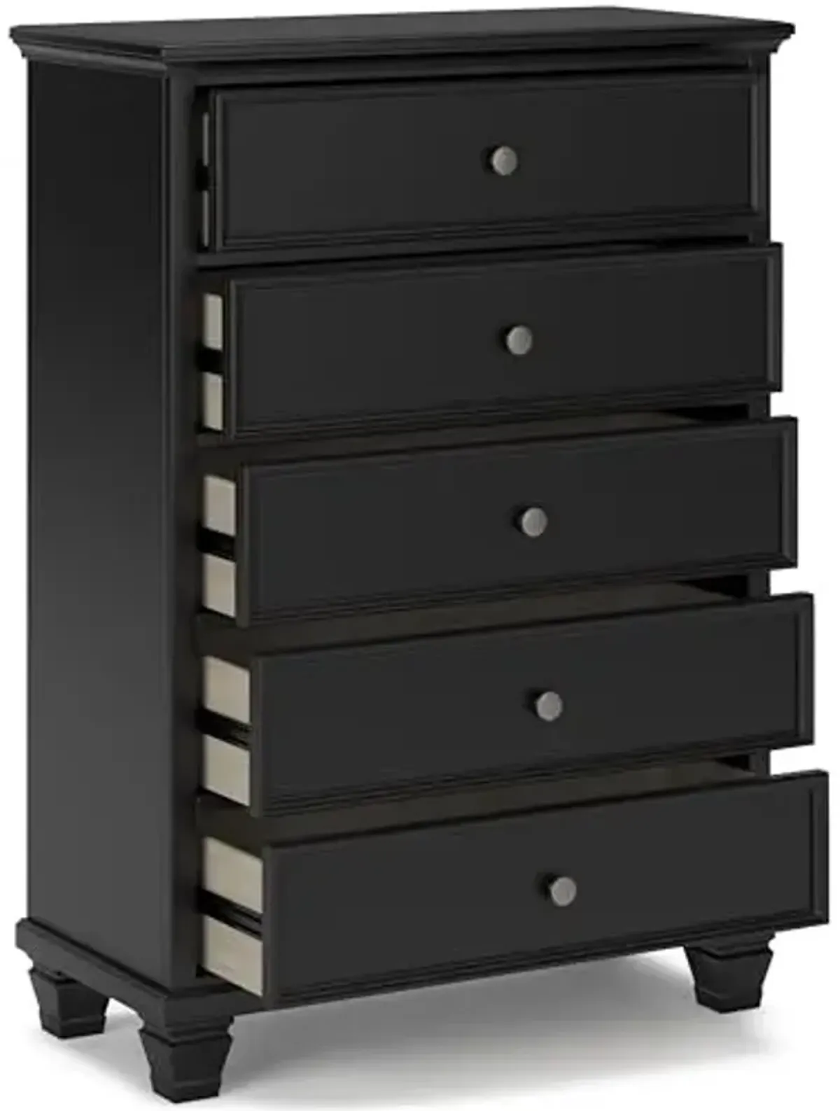 Signature Design by Ashley Lanolee Traditional 5 Drawer Chest for Bedroom, Black