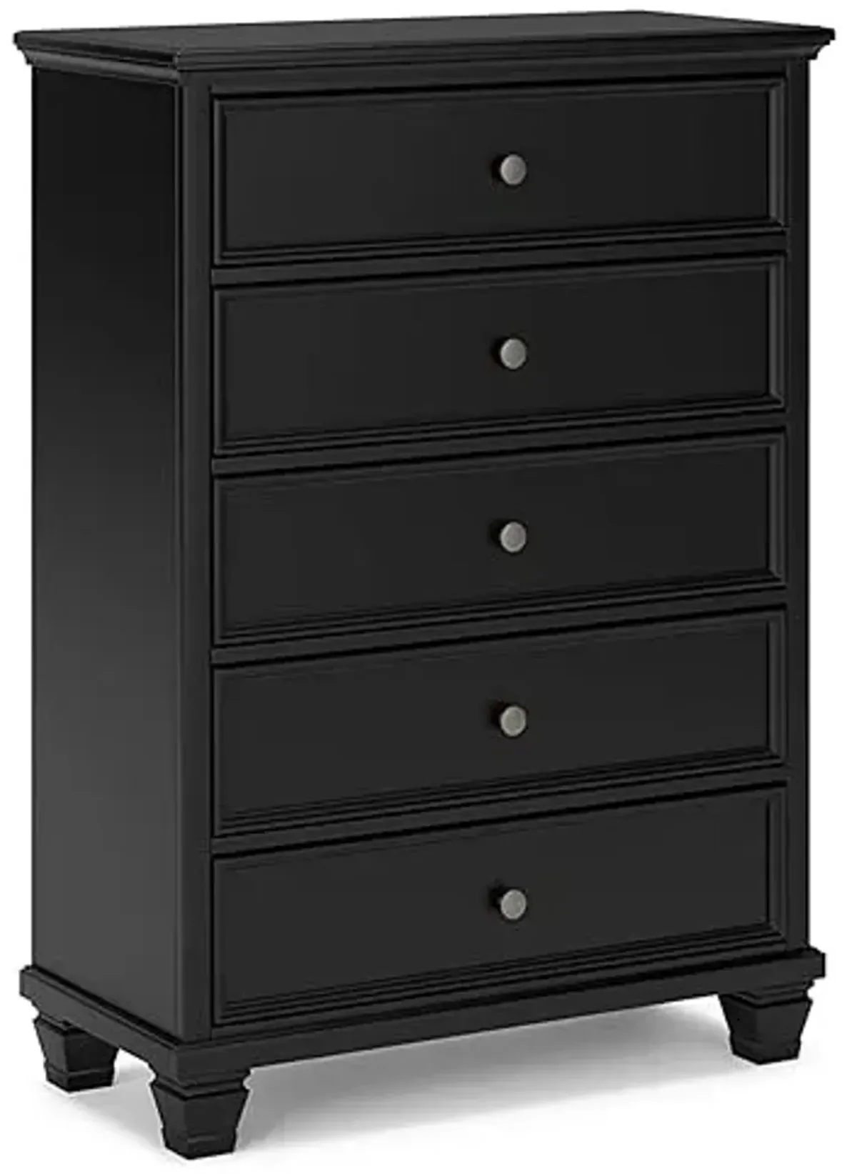 Signature Design by Ashley Lanolee Traditional 5 Drawer Chest for Bedroom, Black