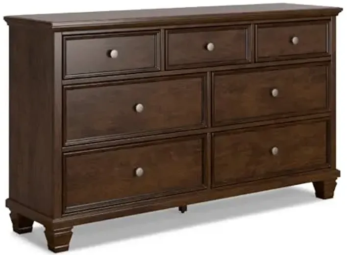 Signature Design by Ashley Danabrin Traditional 7 Drawer Dresser for Bedroom, Dark Brown