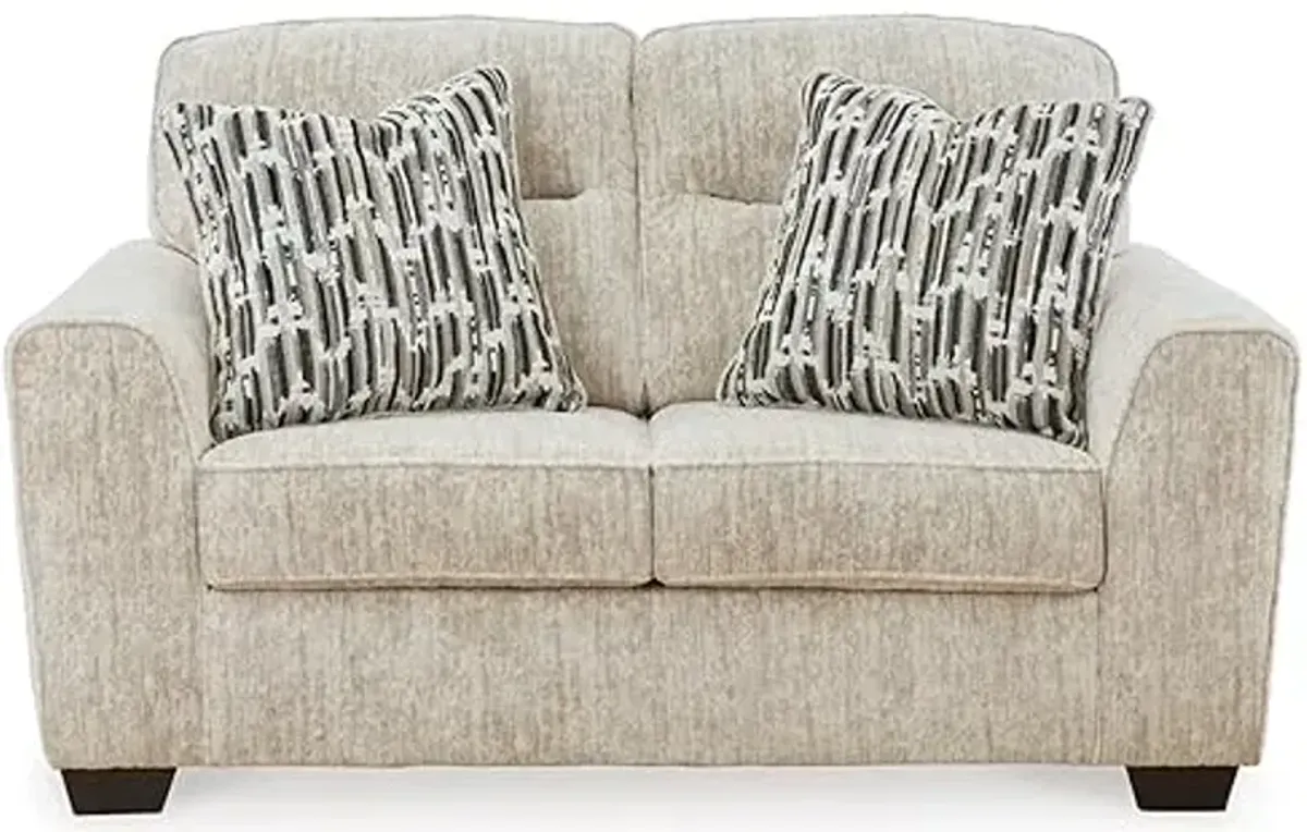 Signature Design by Ashley Lonoke Contemporary Loveseat for Living Room, Beige