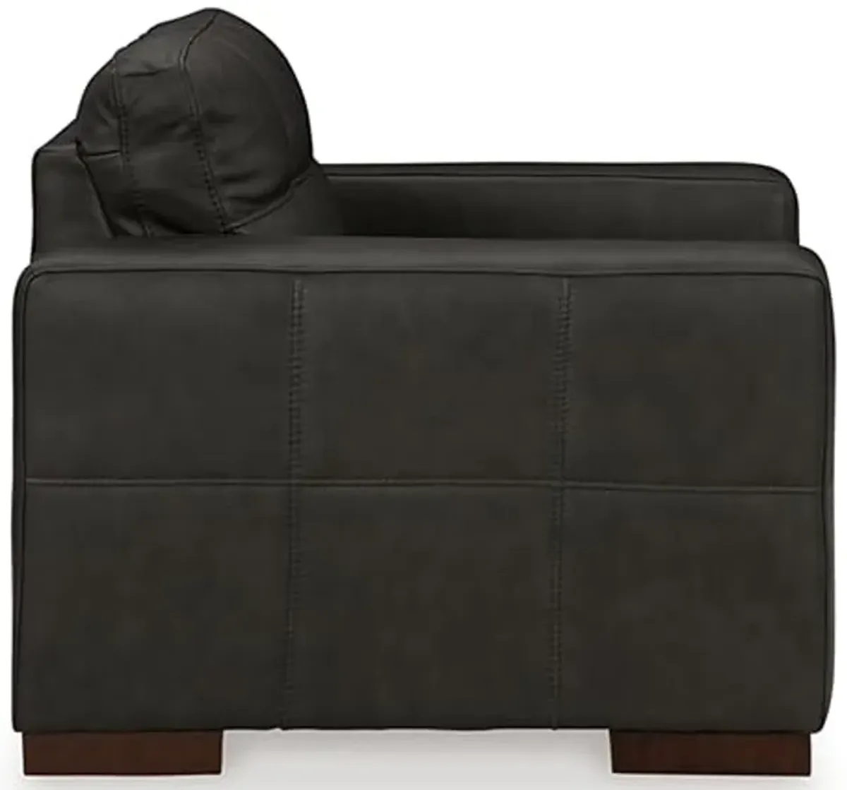 Signature Design by Ashley Luigi Modern Tufted Leather Match Upholstered Oversized Chair, Black