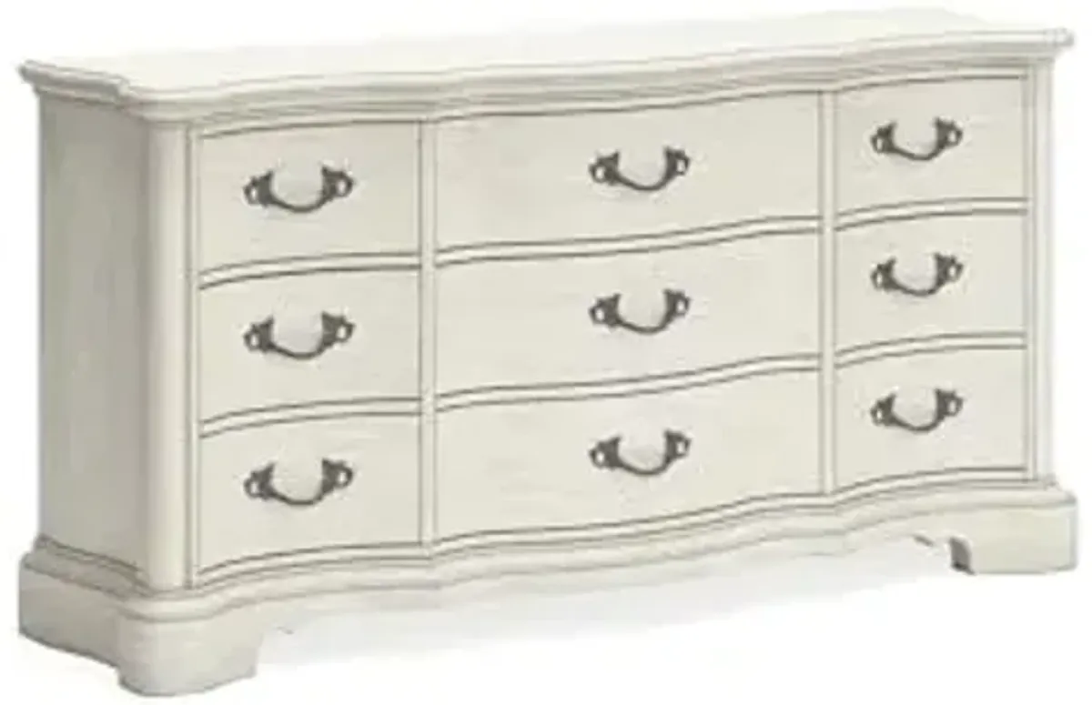 Signature Design by Ashley Arlendyne Traditional 9 Drawer Dresser with Felt-lined Top Drawer for Bedroom, White