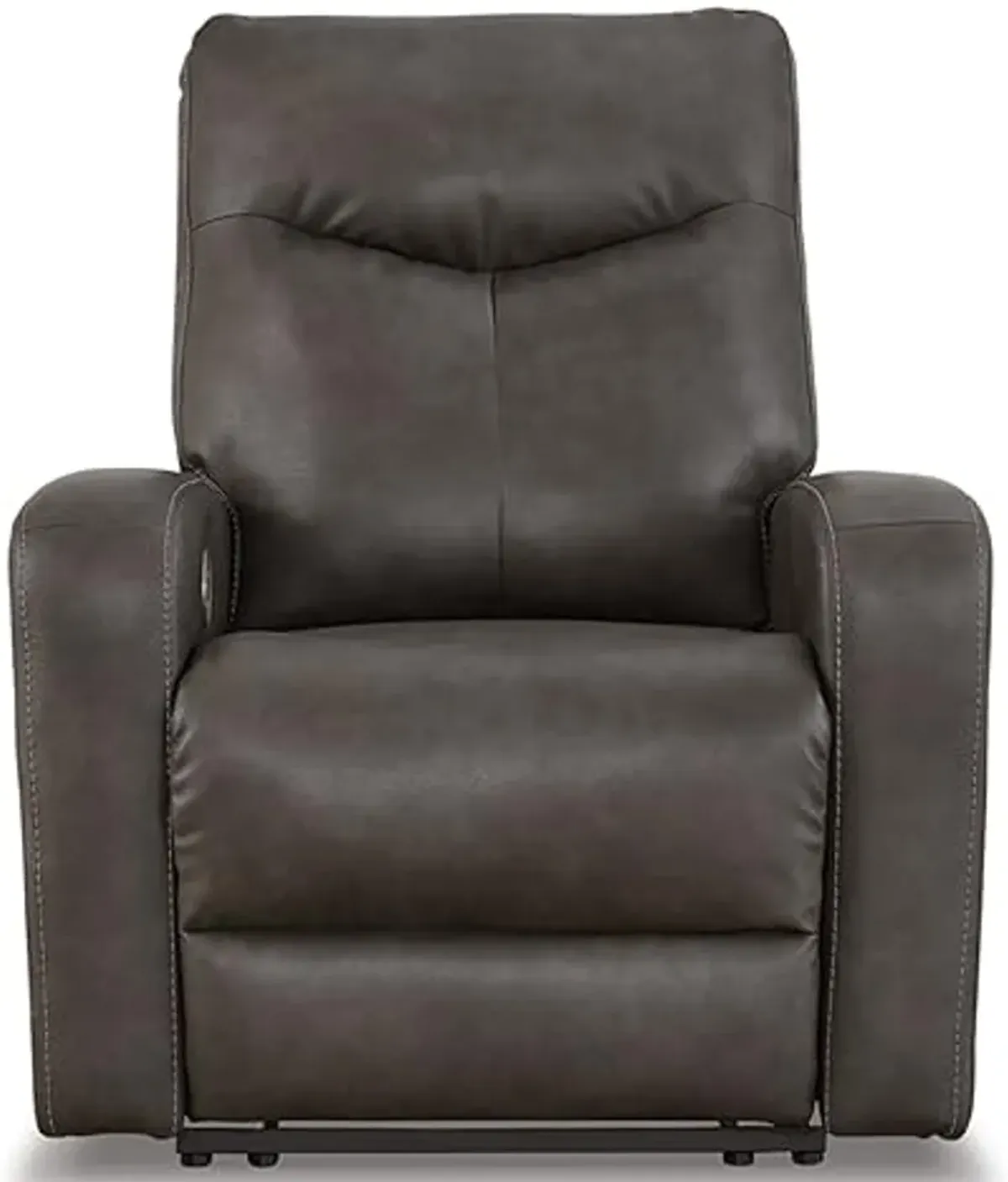 Signature Design by Ashley Ryversans Modern Faux Leather Wall Hugger Power Recliner with Adjustable Headrest with USB Ports, Dark Brown