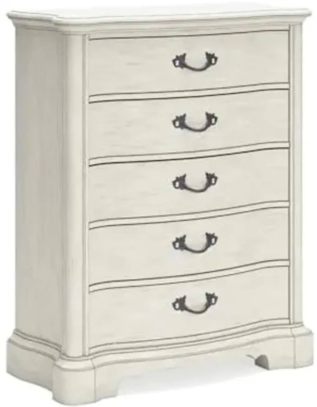Signature Design by Ashley Arlendyne Traditional 5 Drawer Chest with Felt-lined Top Drawer for Bedroom, White