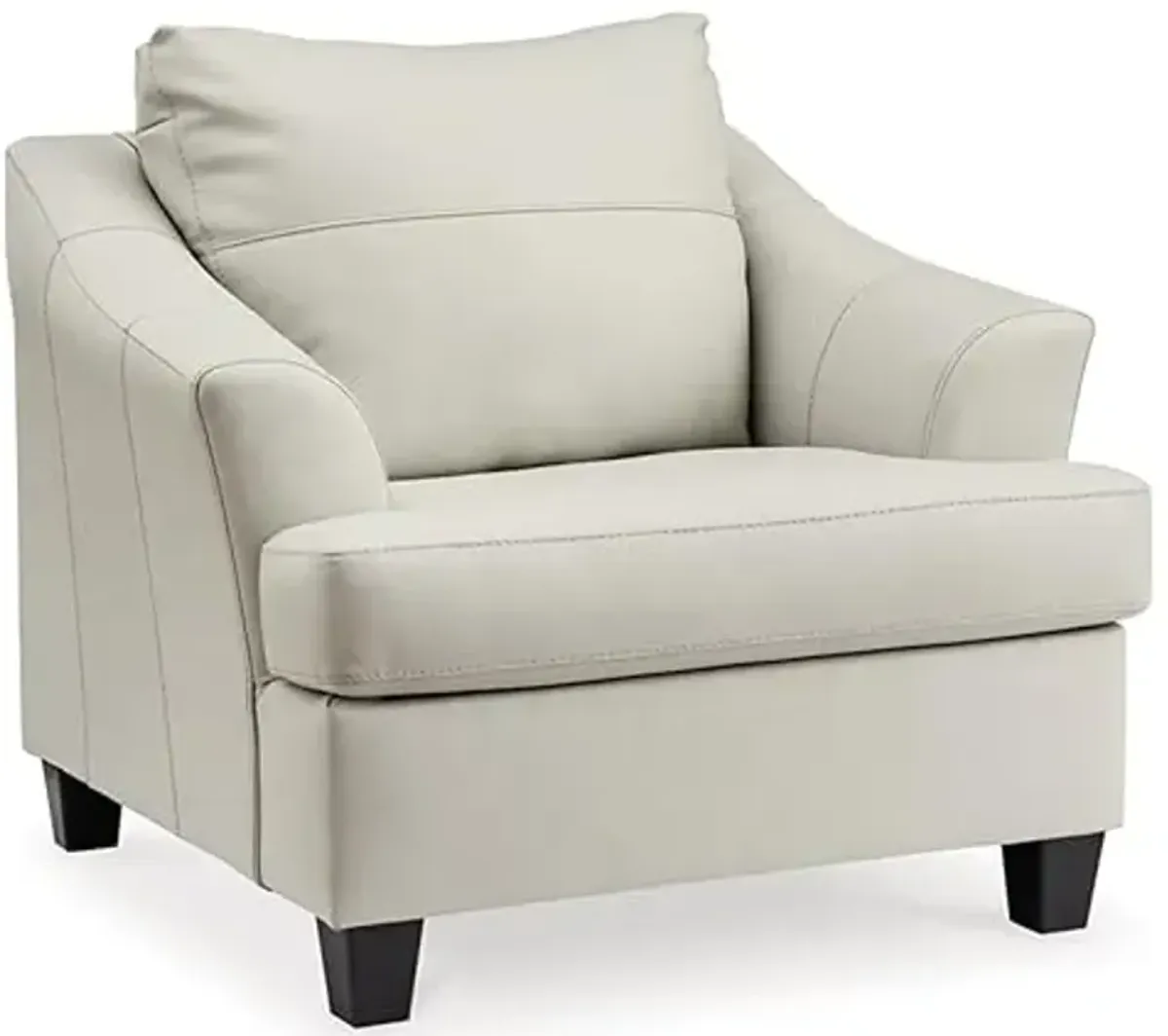 Signature Design by Ashley Genoa Contemporary Leather Match Upholstered Oversized Chair, White