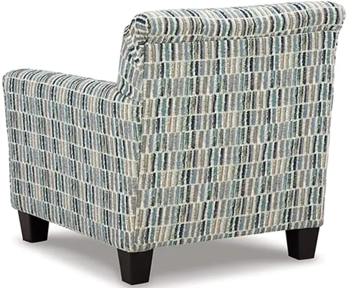 Signature Design by Ashley Valerano Contemporary Geometric Upholstered Accent Chair, Blue & Beige