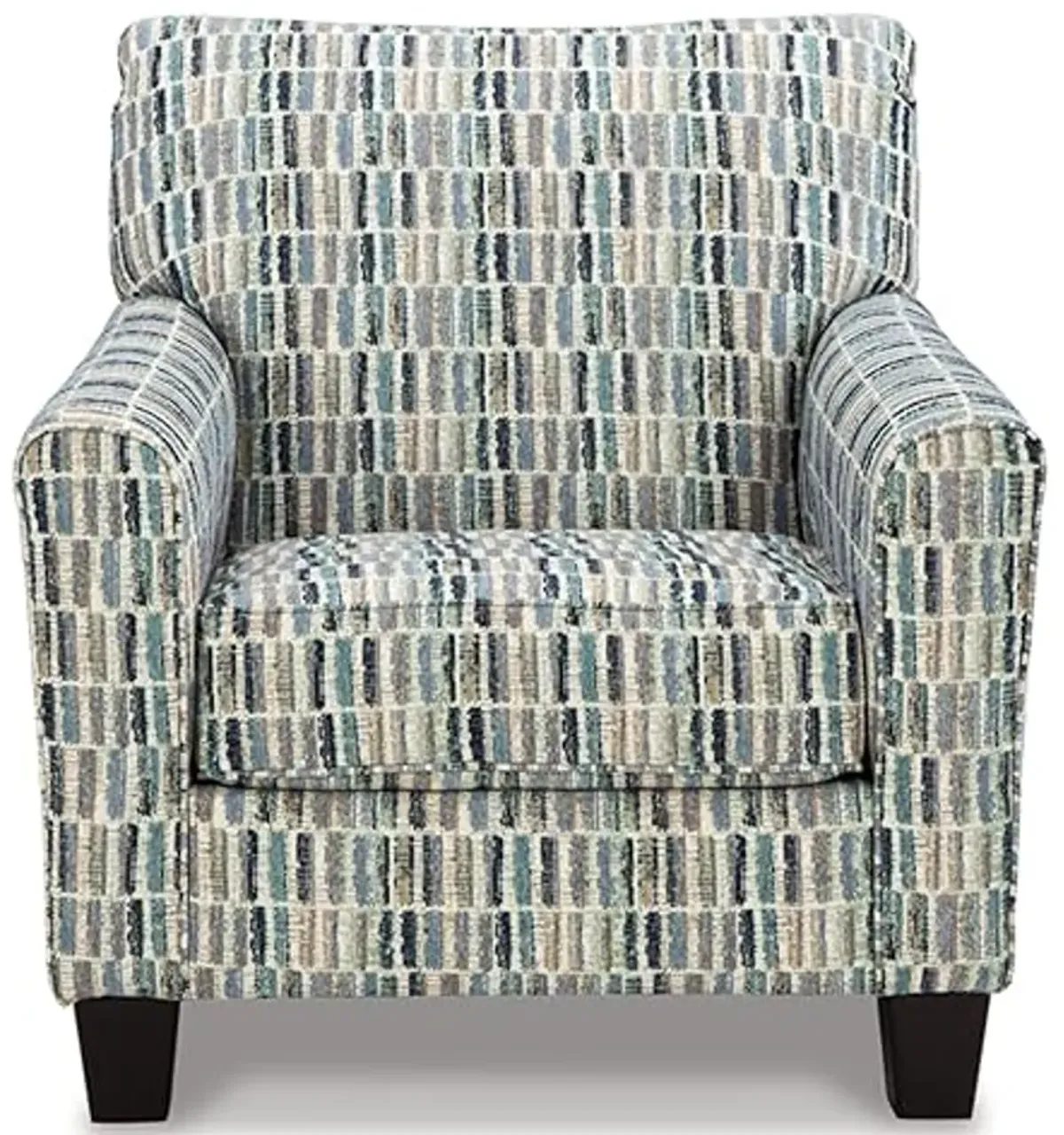 Signature Design by Ashley Valerano Contemporary Geometric Upholstered Accent Chair, Blue & Beige