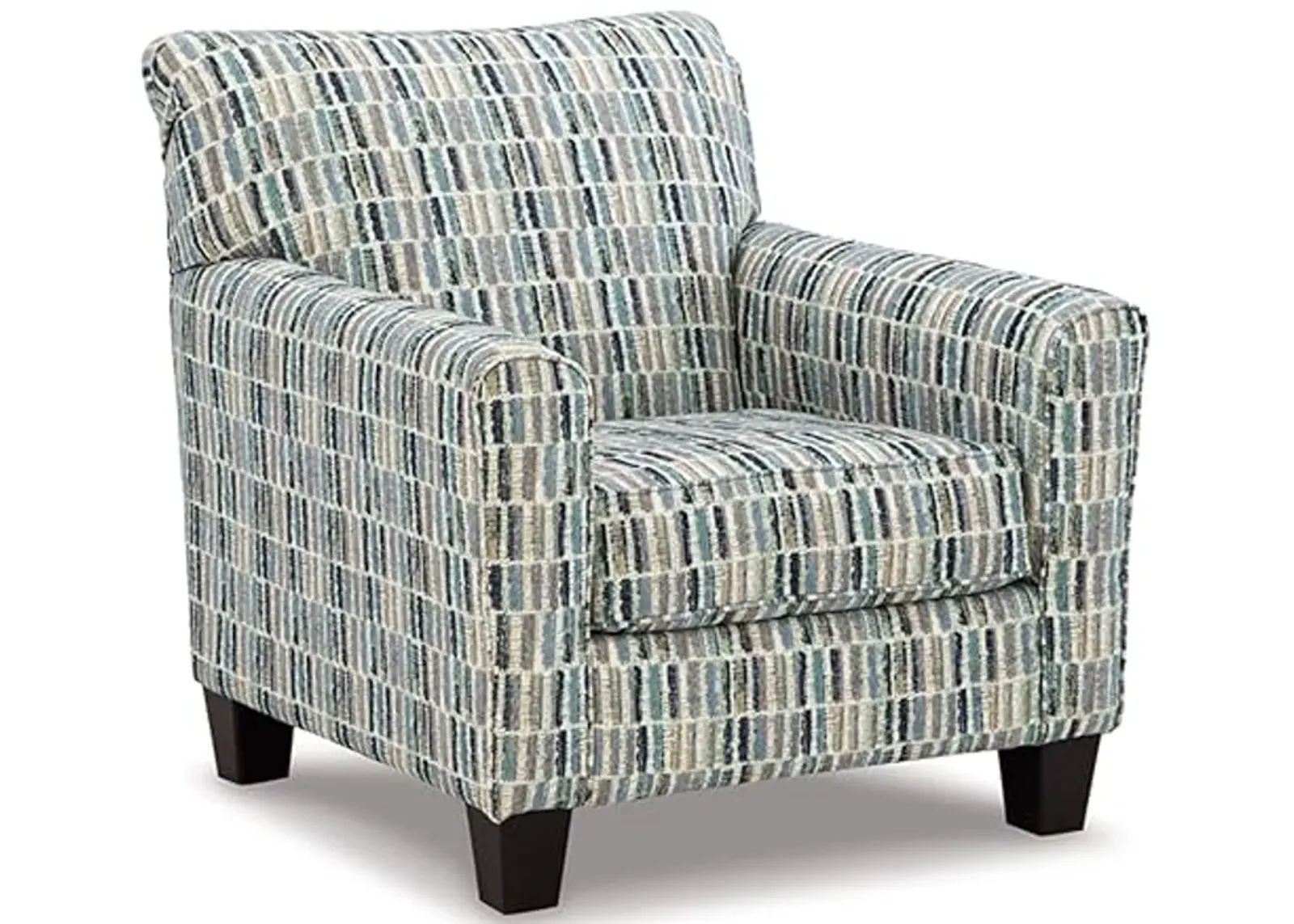 Signature Design by Ashley Valerano Contemporary Geometric Upholstered Accent Chair, Blue & Beige