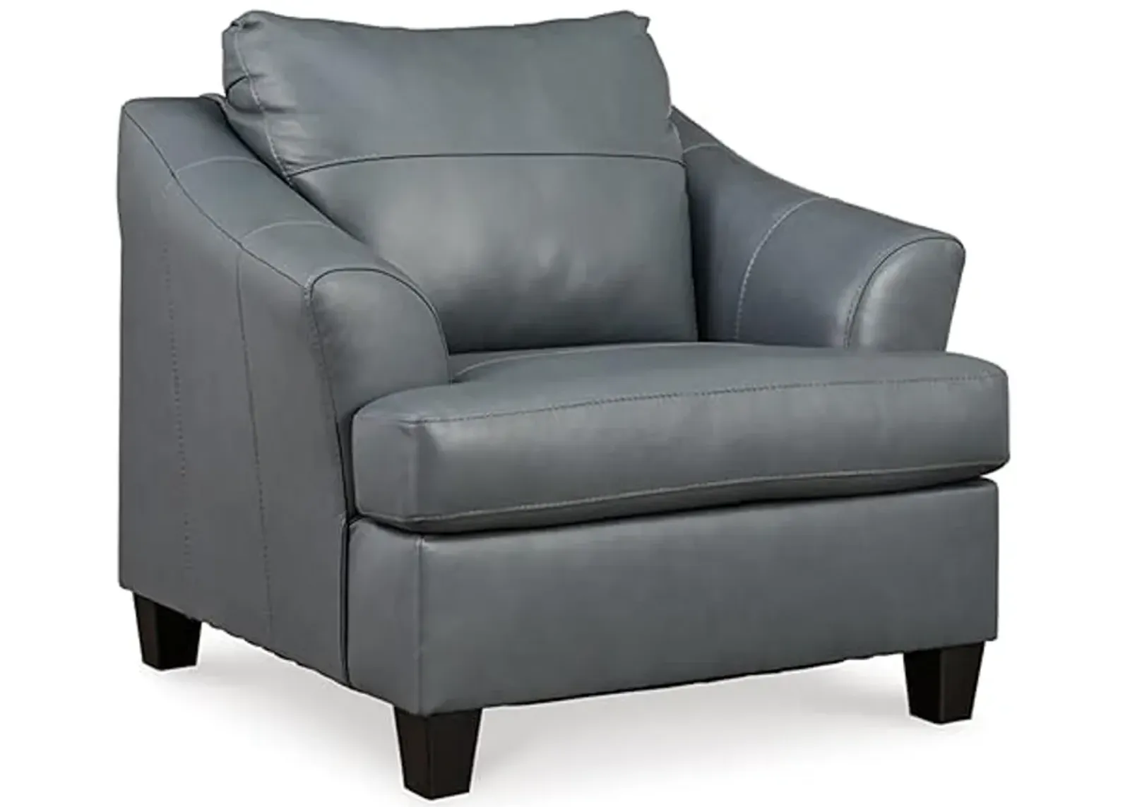 Signature Design by Ashley Genoa Contemporary Leather Match Upholstered Oversized Chair, Gray