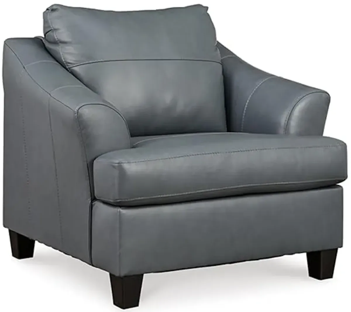 Signature Design by Ashley Genoa Contemporary Leather Match Upholstered Oversized Chair, Gray