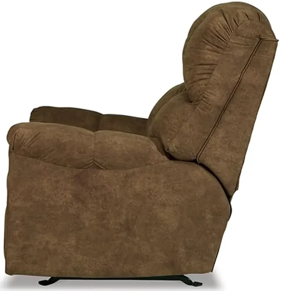 Signature Design by Ashley Potrol Contemporary Tufted Faux Leather Manual Rocker Recliner, Dark Brown