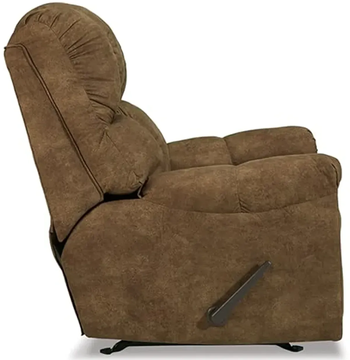 Signature Design by Ashley Potrol Contemporary Tufted Faux Leather Manual Rocker Recliner, Dark Brown