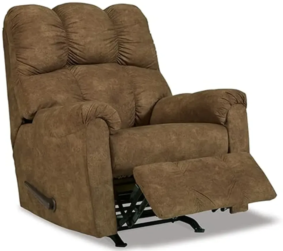 Signature Design by Ashley Potrol Contemporary Tufted Faux Leather Manual Rocker Recliner, Dark Brown