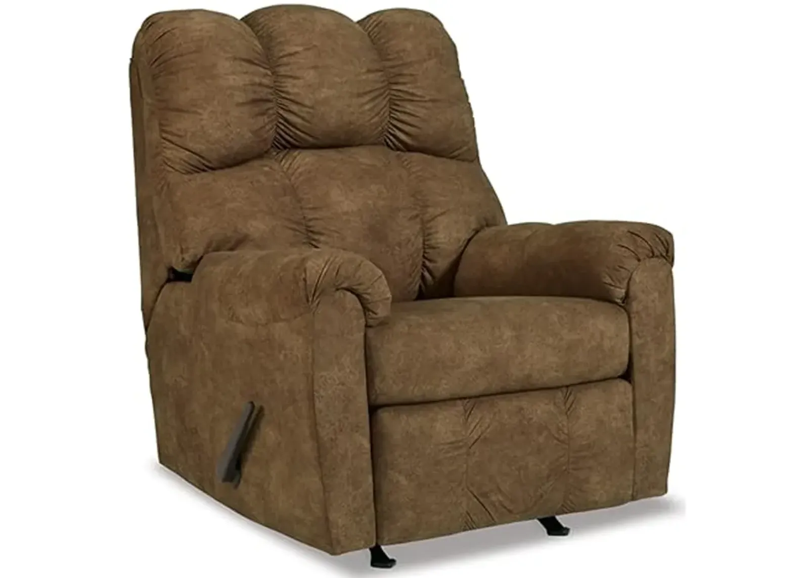 Signature Design by Ashley Potrol Contemporary Tufted Faux Leather Manual Rocker Recliner, Dark Brown