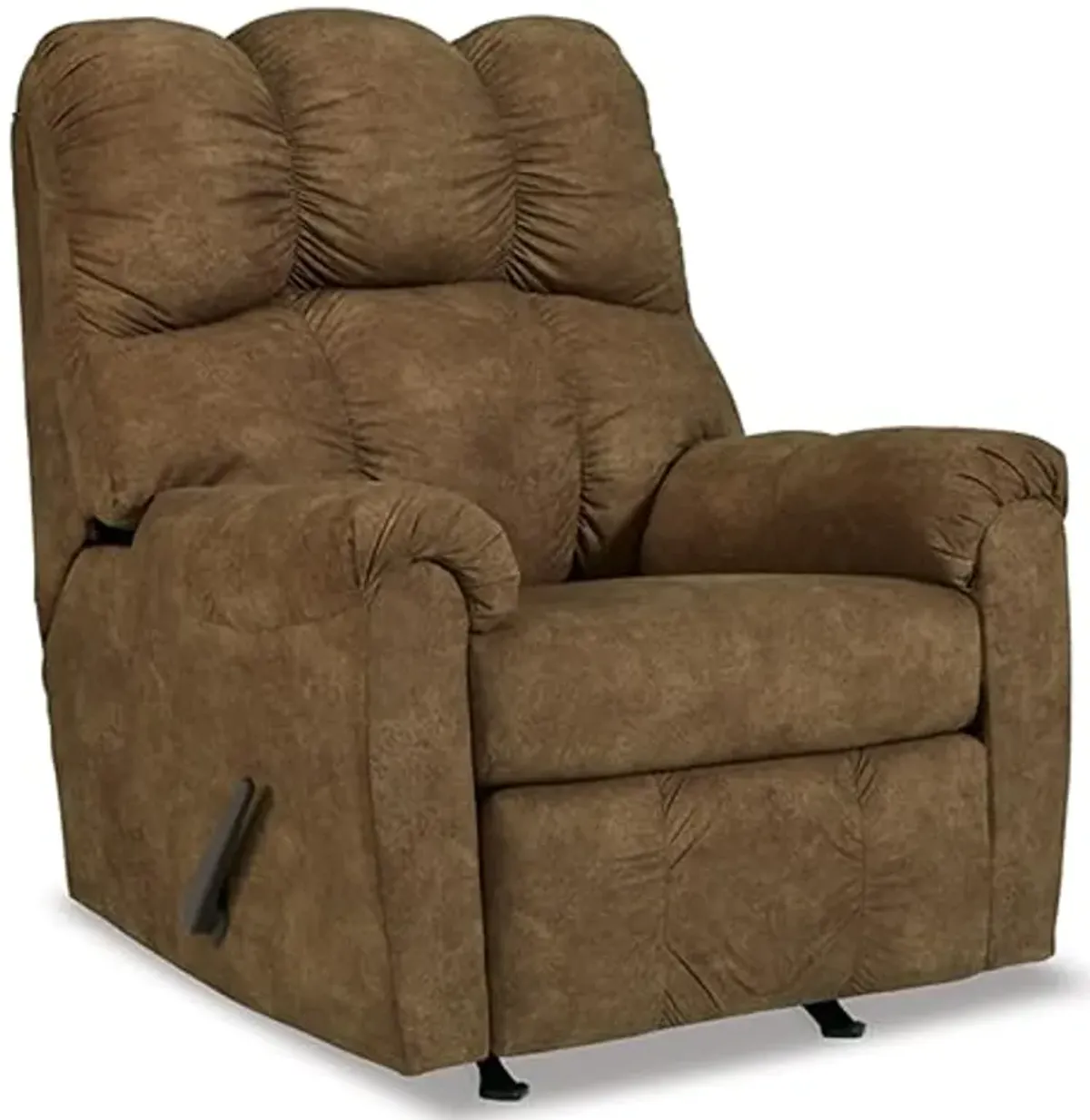 Signature Design by Ashley Potrol Contemporary Tufted Faux Leather Manual Rocker Recliner, Dark Brown