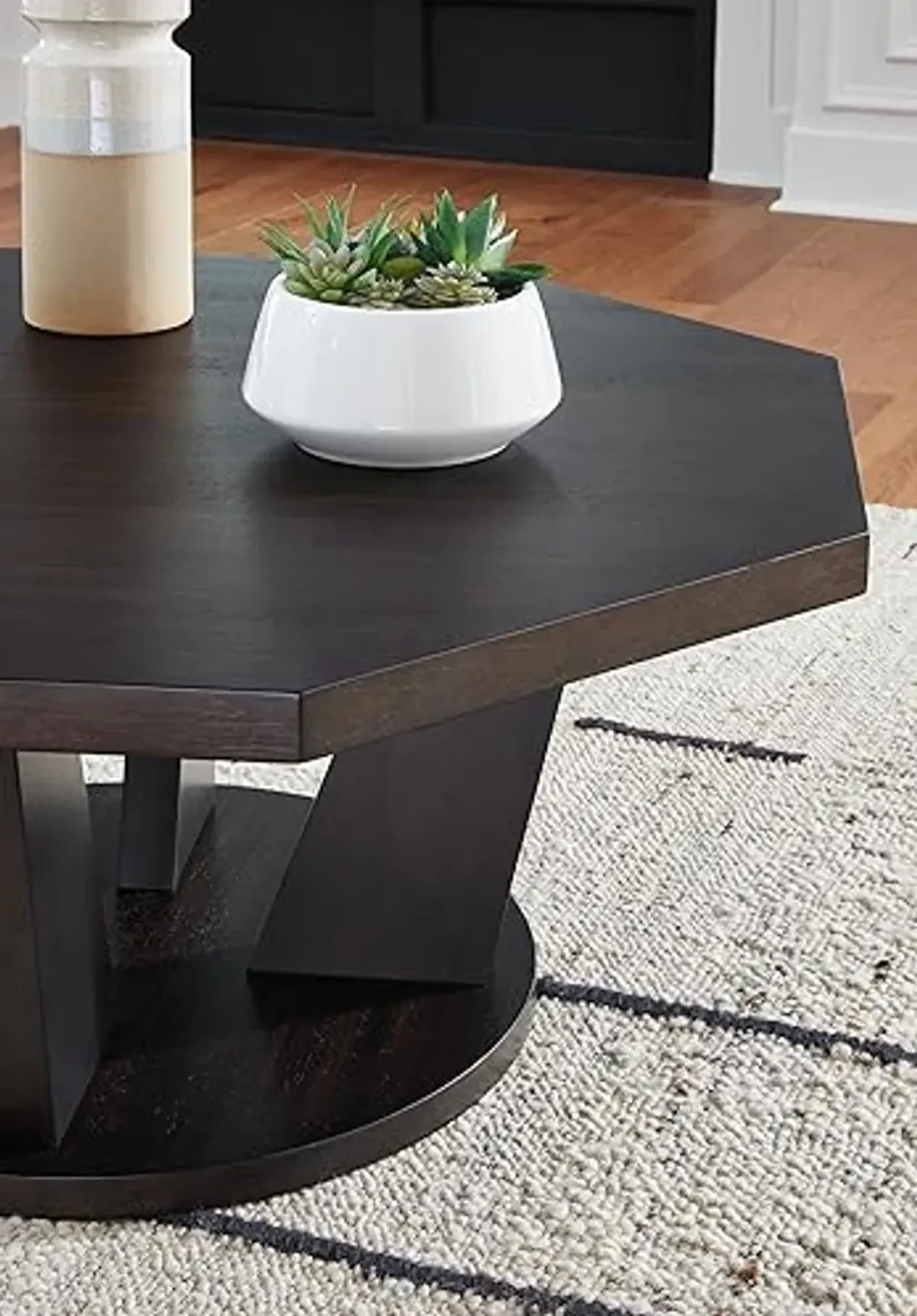 Signature Design by Ashley Chasinfield Modern Cocktail Table for Living Room, Dark Brown