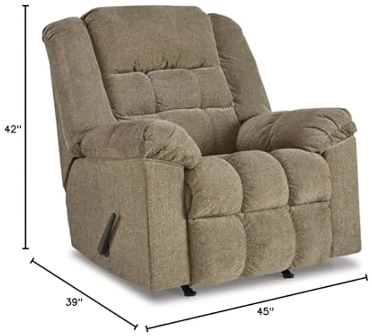 Signature Design by Ashley Kegler Contemporary Tufted Manual Rocker Recliner, Light Brown