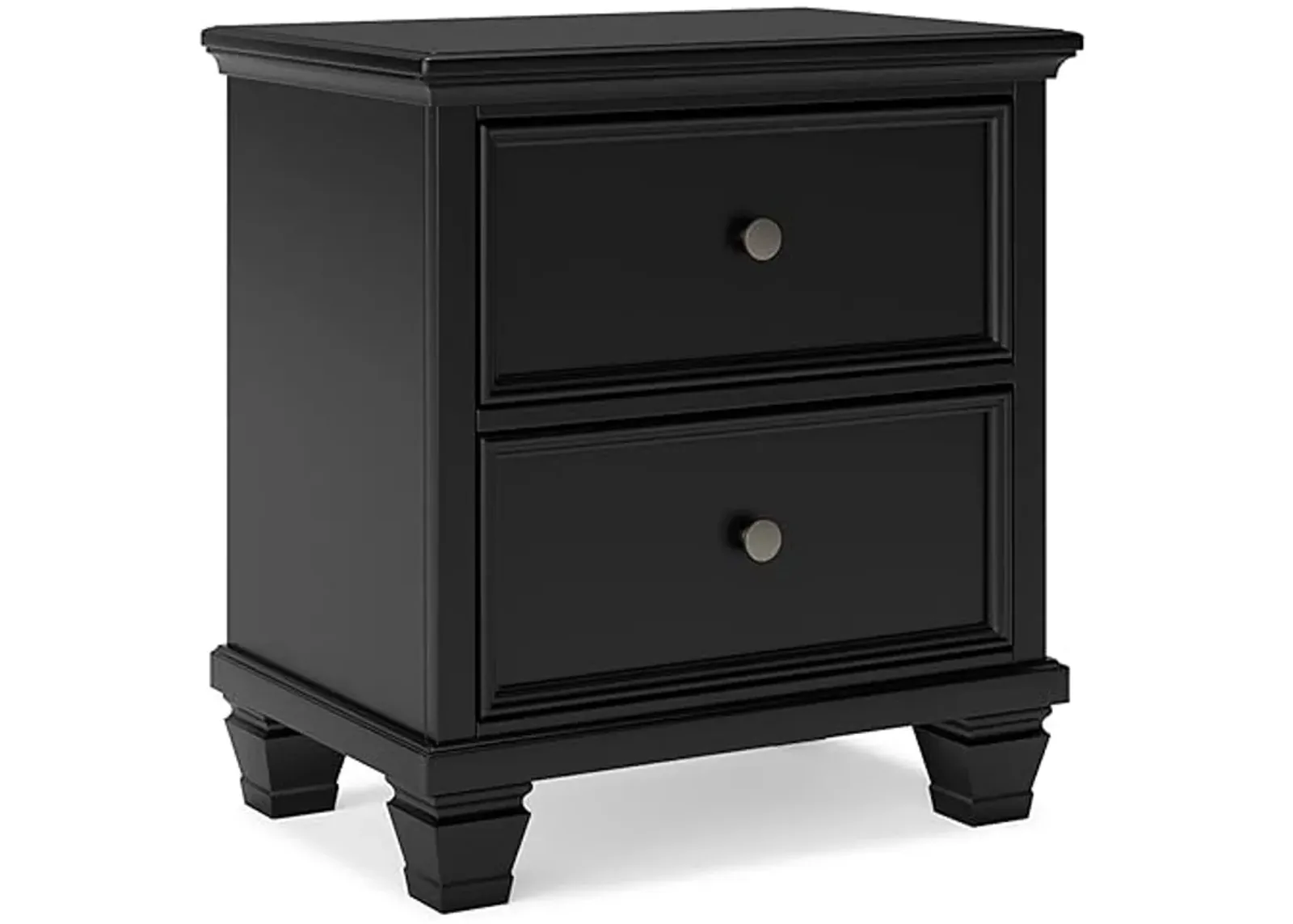 Signature Design by Ashley Lanolee Classic 2 Drawer Nightstand for Bedroom, 26.75" Tall, Black