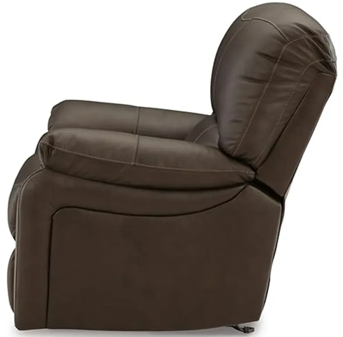 Signature Design by Ashley Leesworth Contemporary Leather Match Power Rocker Recliner with USB Ports, Dark Brown