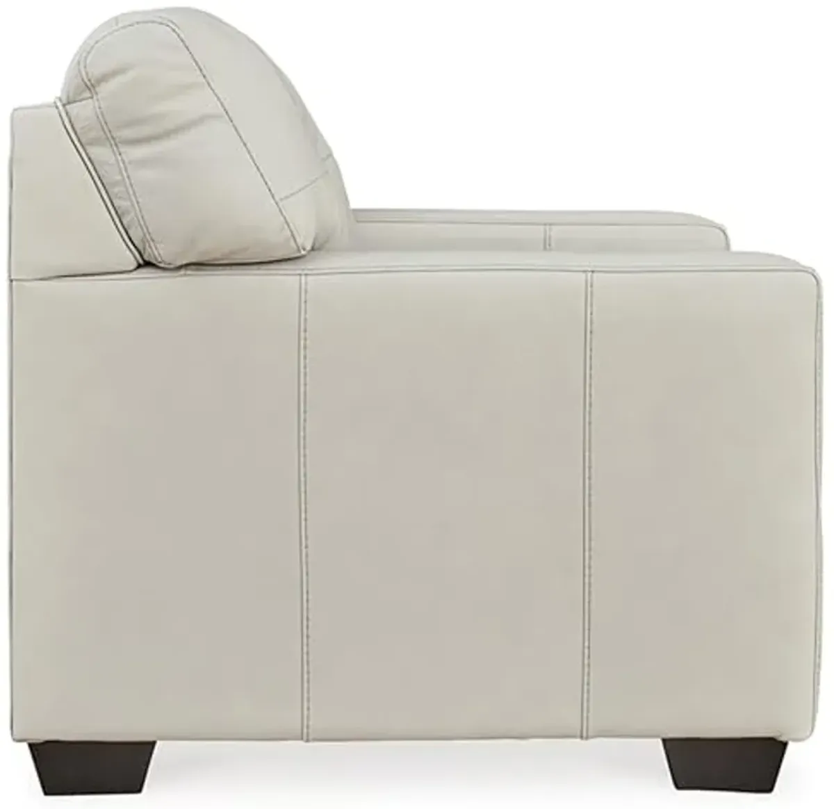 Signature Design by Ashley Belziani Coastal Tufted Leather Match Upholstered Oversized Chair, White