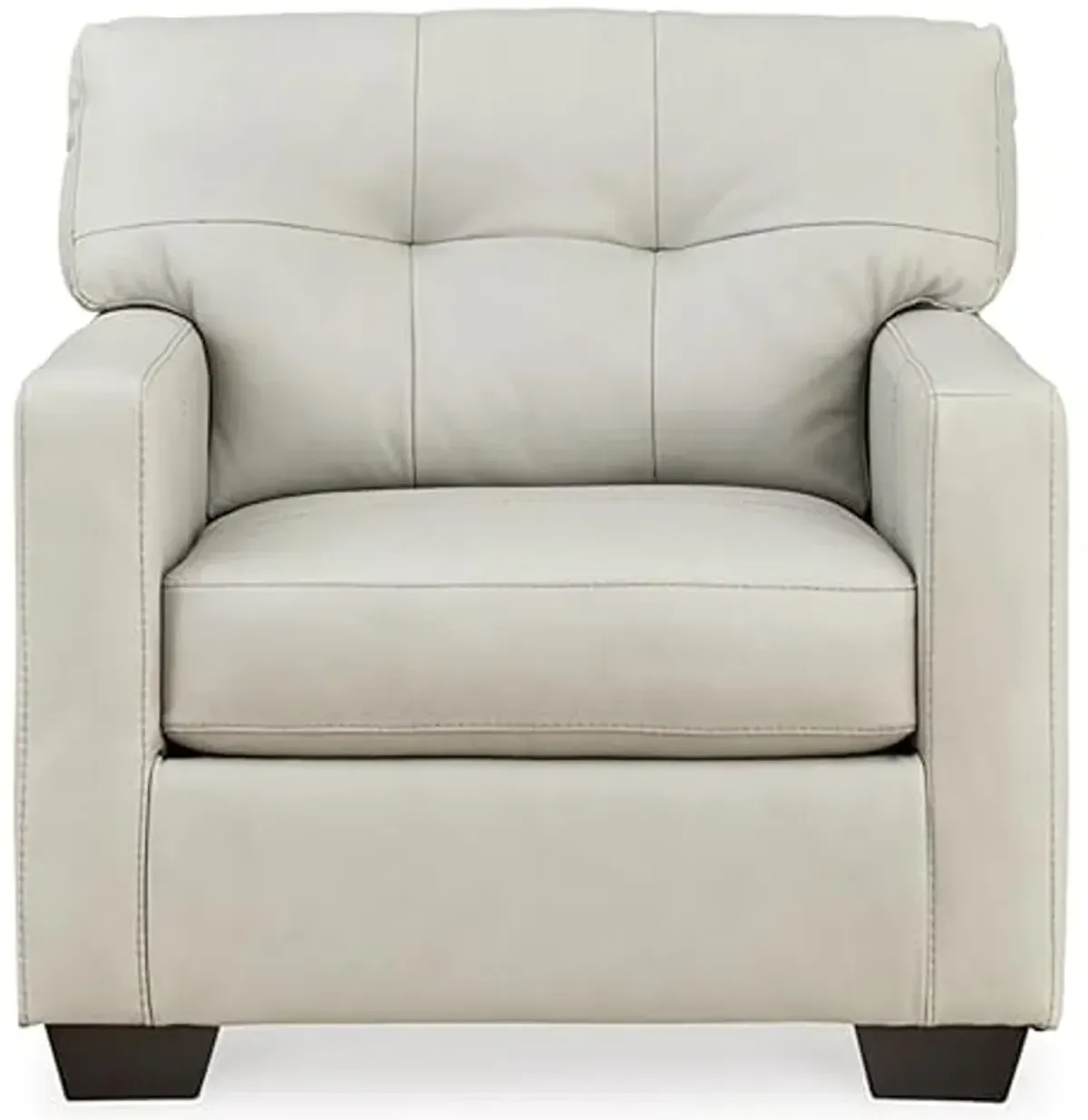 Signature Design by Ashley Belziani Coastal Tufted Leather Match Upholstered Oversized Chair, White