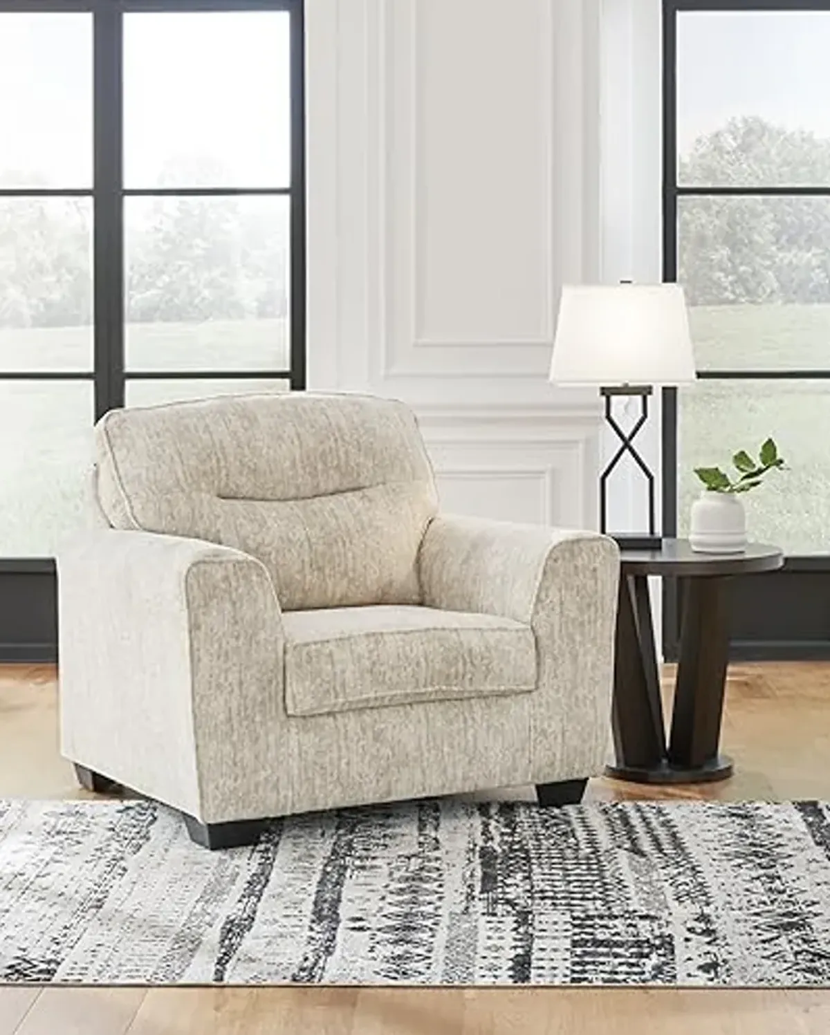 Signature Design by Ashley Lonoke Coastal Upholstered Oversized Chair, Beige