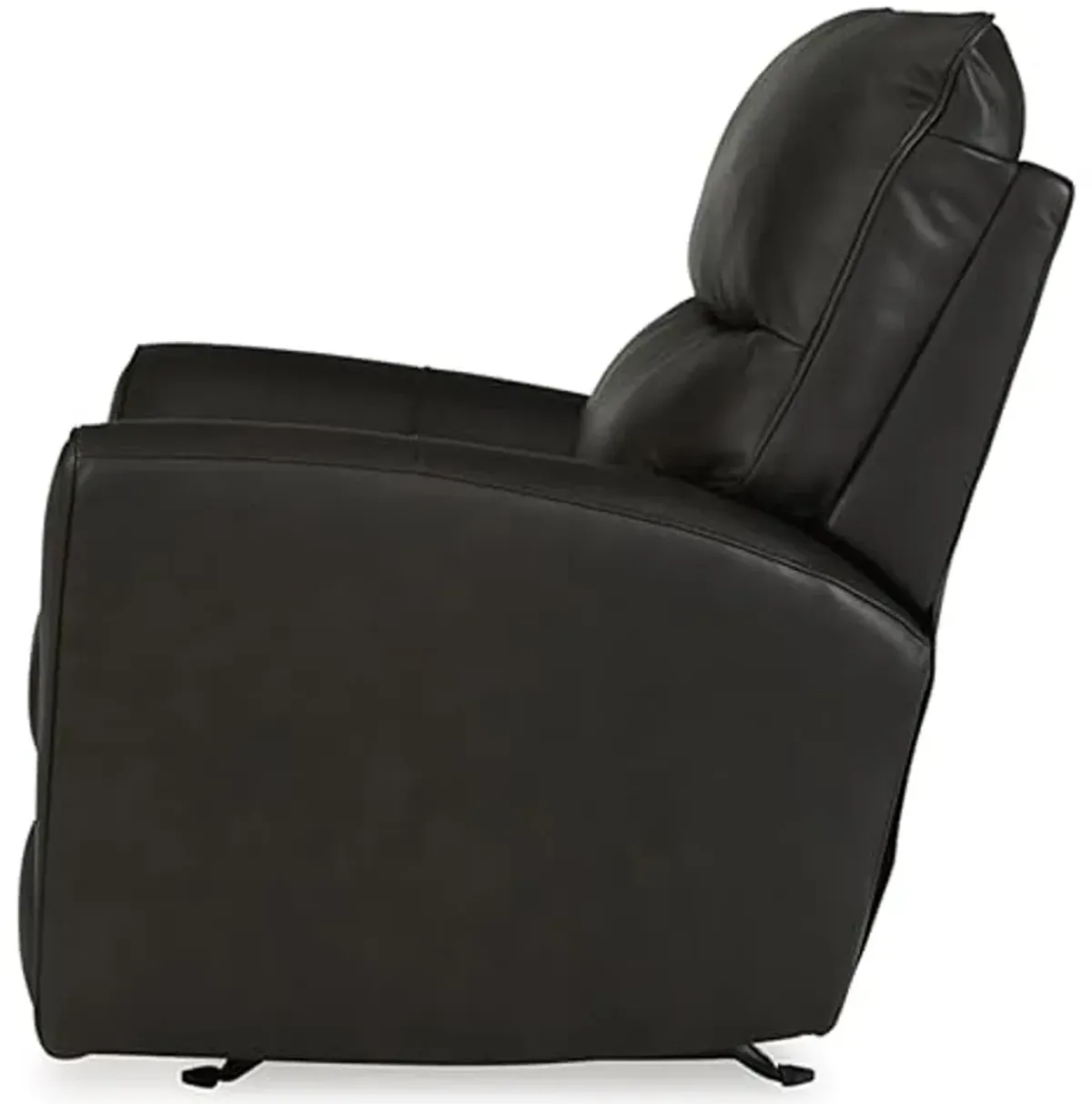 Signature Design by Ashley McAleer Modern Leather Match Manual Rocker Recliner, Black