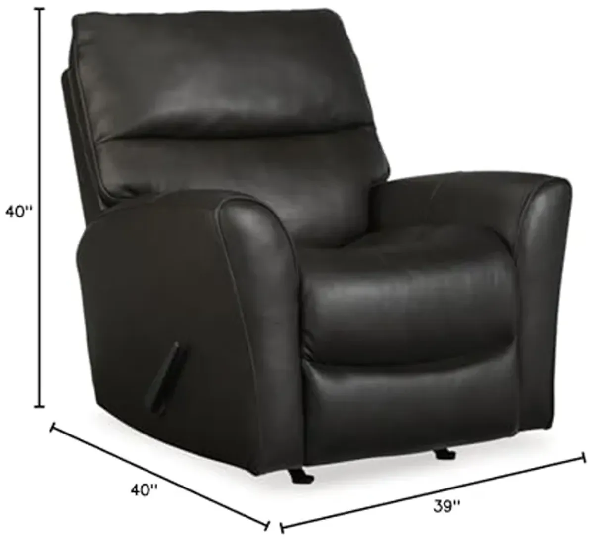 Signature Design by Ashley McAleer Modern Leather Match Manual Rocker Recliner, Black