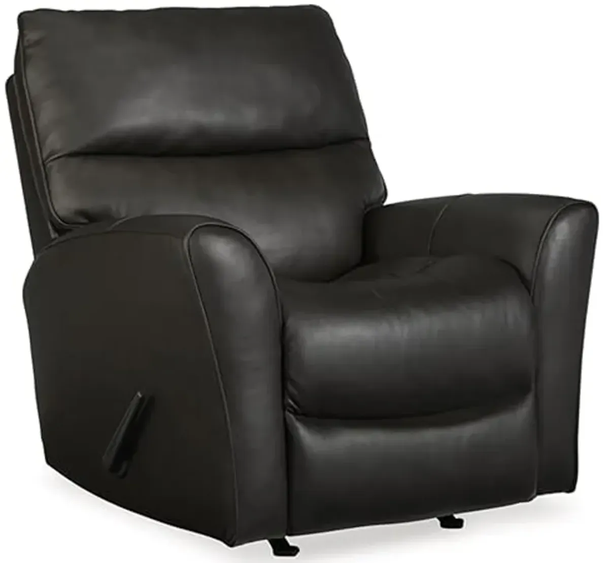 Signature Design by Ashley McAleer Modern Leather Match Manual Rocker Recliner, Black