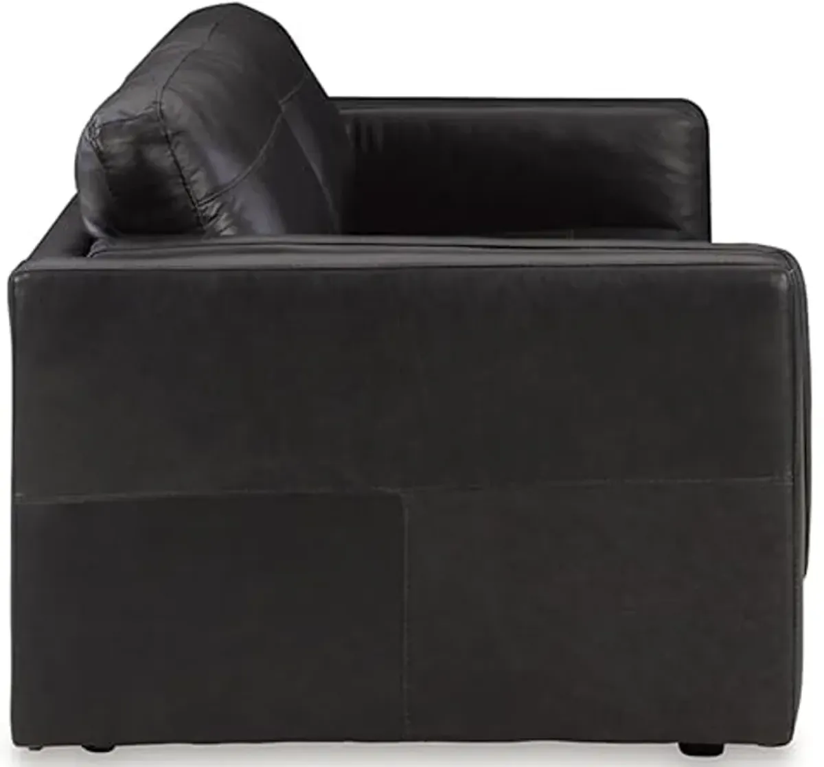 Signature Design by Ashley Amiata Modern Leather Match Sofa with Non-skid Legs, Black