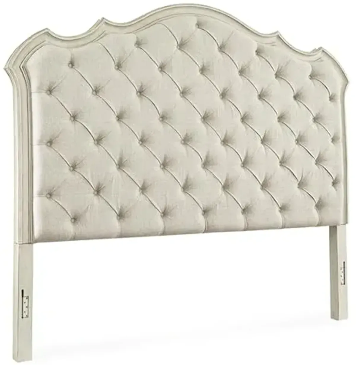 Signature Design by Ashley Arlendyne Classic Tufted Upholstered Panel Headboard, Queen, White