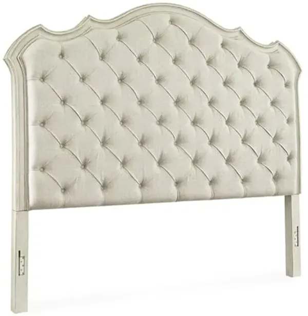 Signature Design by Ashley Arlendyne Classic Tufted Upholstered Panel Headboard, Queen, White