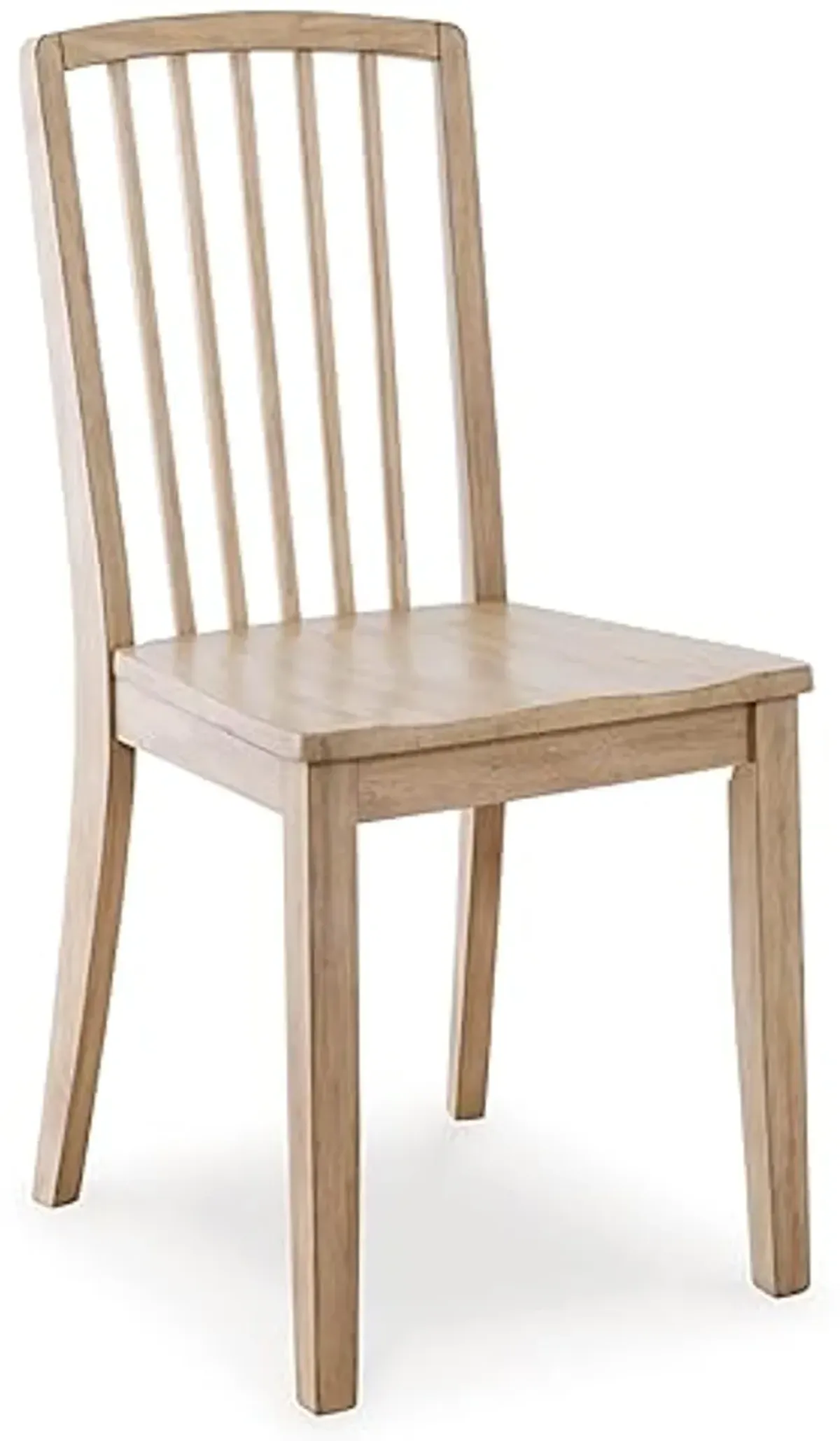 Signature Design by Ashley Gleanville Casual Solid Wood Dining Side Chair with Contoured Seat, Set of 2, Light Brown