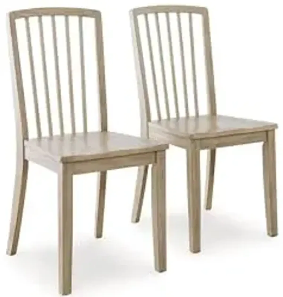 Signature Design by Ashley Gleanville Casual Solid Wood Dining Side Chair with Contoured Seat, Set of 2, Light Brown