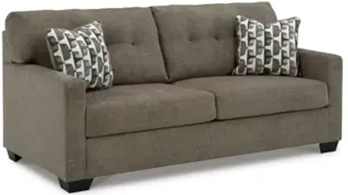 Signature Design by Ashley Mahoney Contemporary Tufted Sofa, Dark Brown