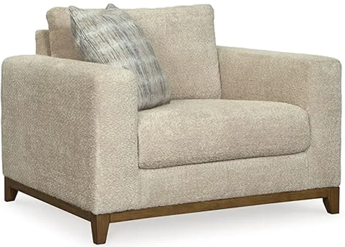 Signature Design by Ashley Parklynn Classic Upholstered Oversized Chair with 1 Accent Pillow, Beige