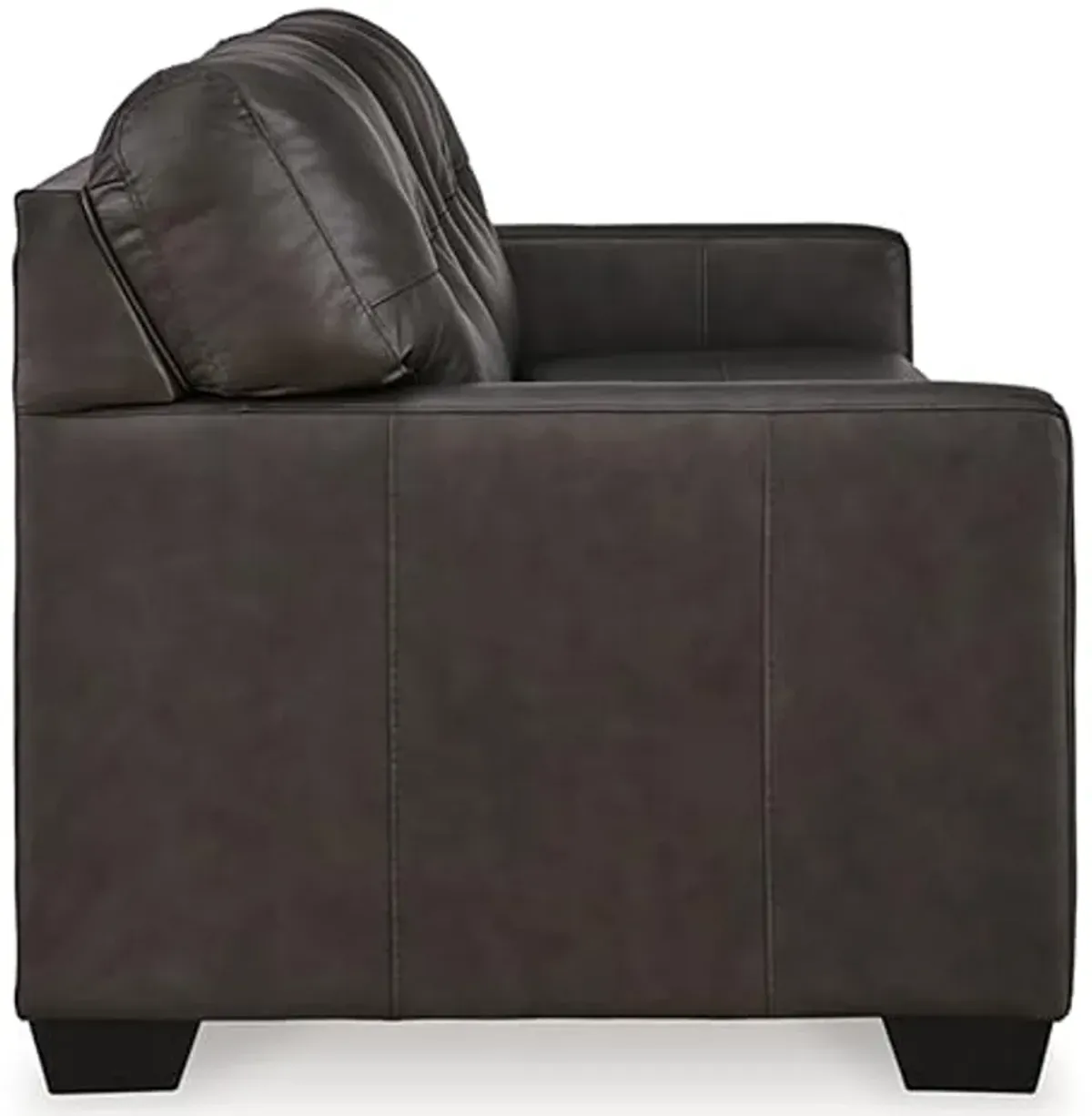 Signature Design by Ashley Belziani Modern Tufted Leather Match Sofa, Black