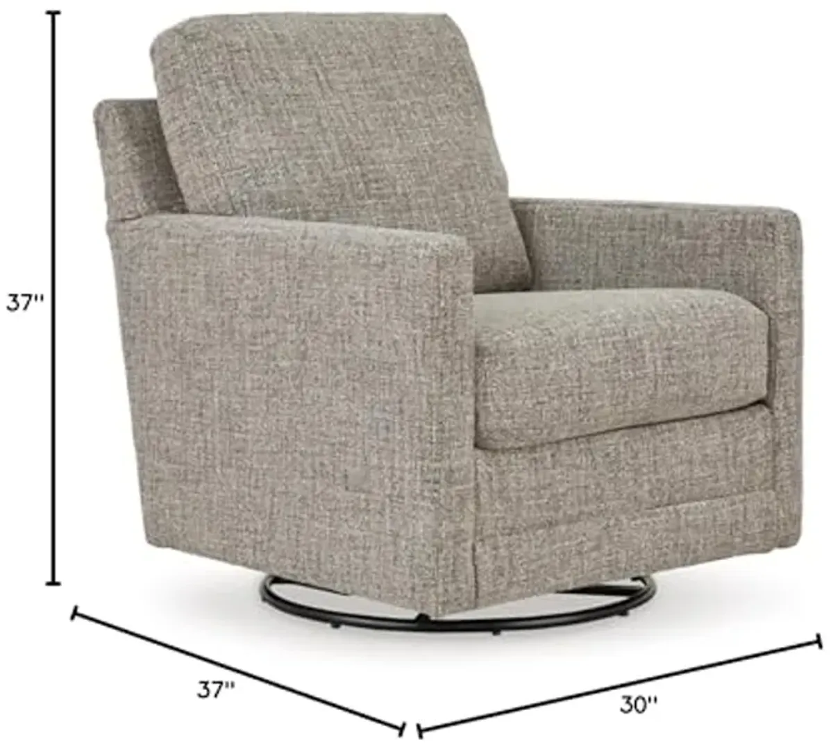 Signature Design by Ashley Bralynn Classic Upholstered Swivel Glider Accent Chair, Light Gray