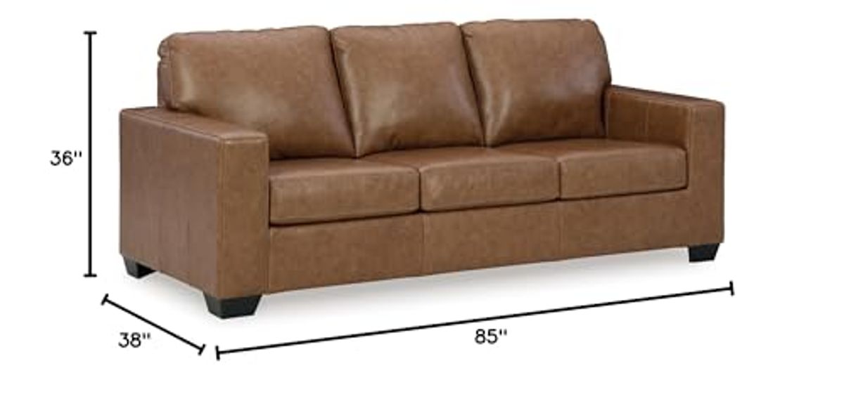 Signature Design by Ashley Bolsena Contemporary Leather Match Sofa, Dark Brown