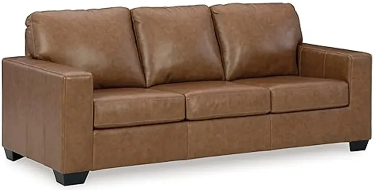 Signature Design by Ashley Bolsena Contemporary Leather Match Sofa, Dark Brown