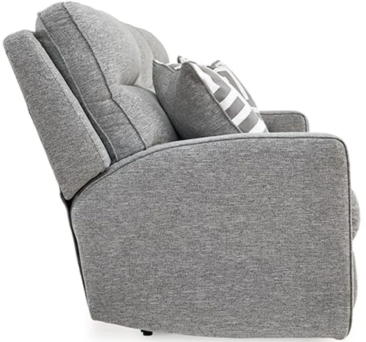 Signature Design by Ashley Biscoe Casual UV Resistant Power Reclining Sofa with Adjustable Headrest and USB Ports, Light Gray