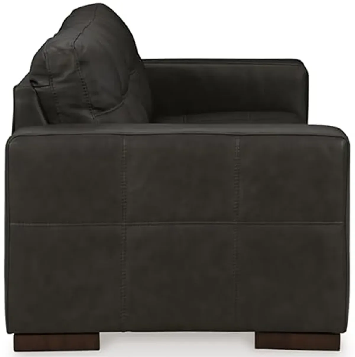 Signature Design by Ashley Luigi Modern Tufted Leather Match Sofa, Black