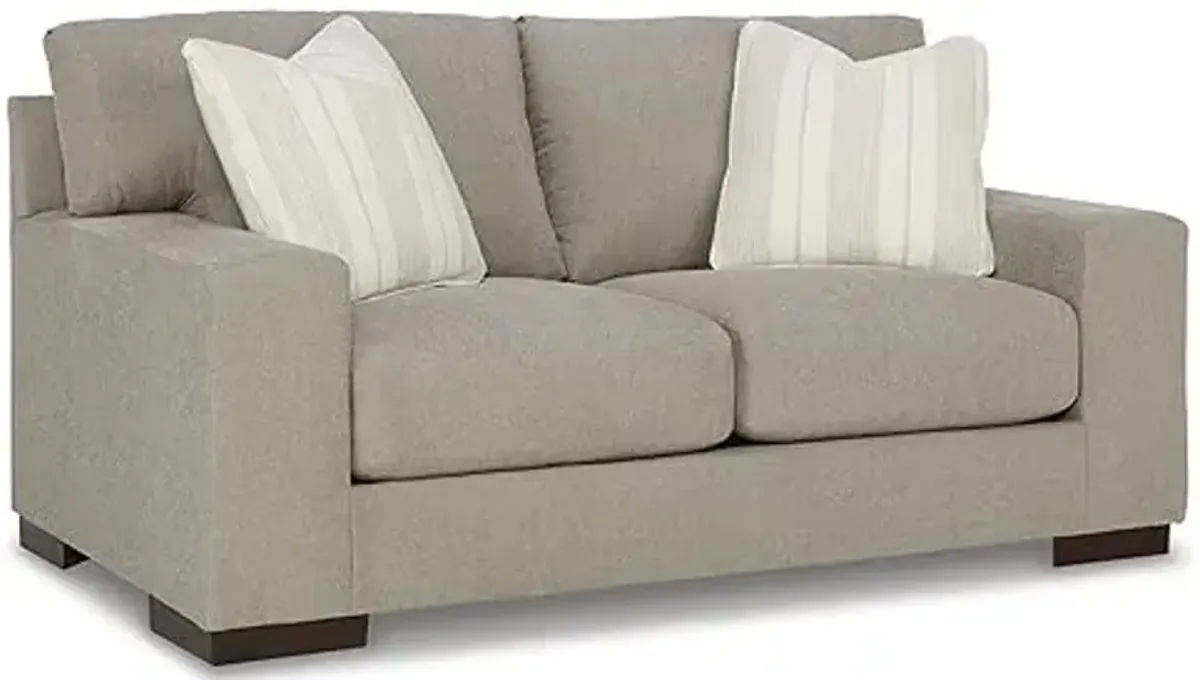 Signature Design by Ashley Maggie Contemporary Loveseat for Living Room, Light Brown